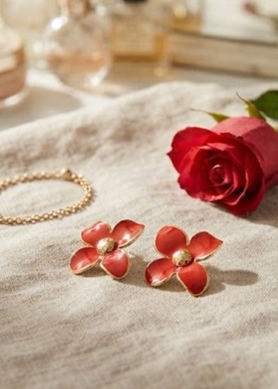 Ruby Bloom Earrings