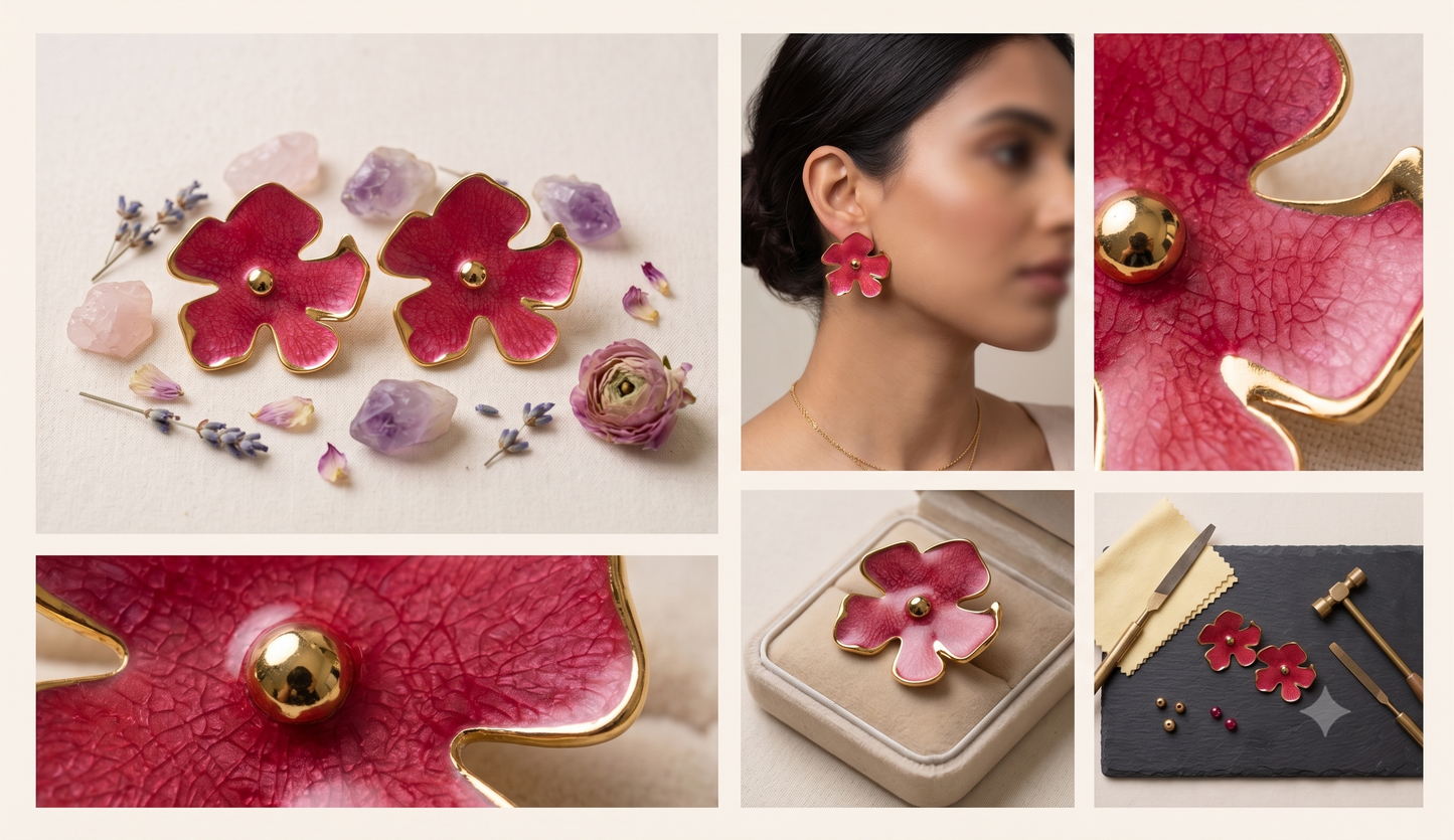 Red Enamel Flower
