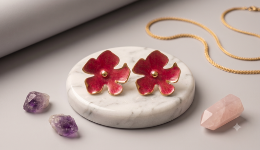 Red Enamel Flower