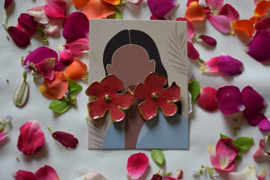 Red Enamel Flower