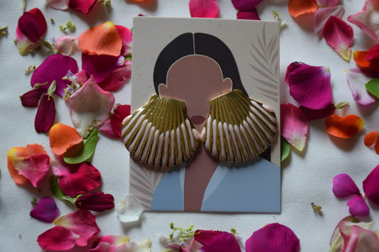 Golden Shell Blush Earrings