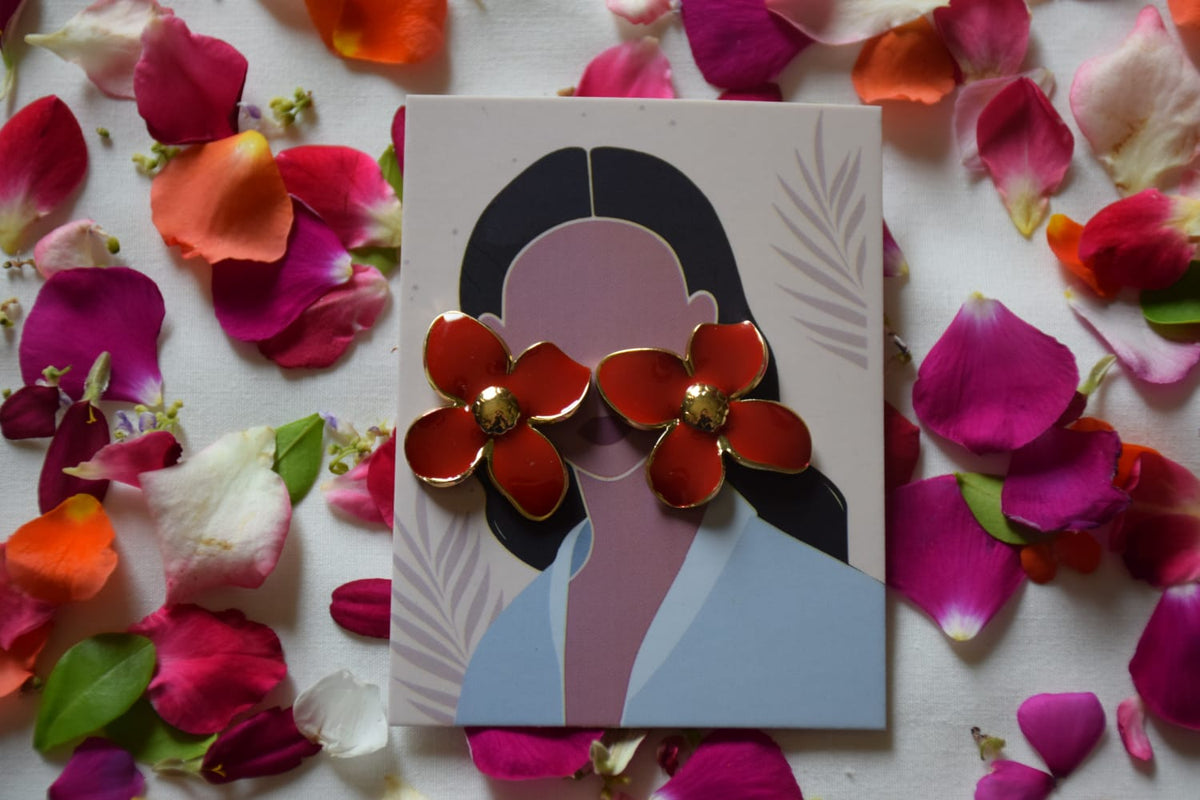 Ruby Bloom Earrings